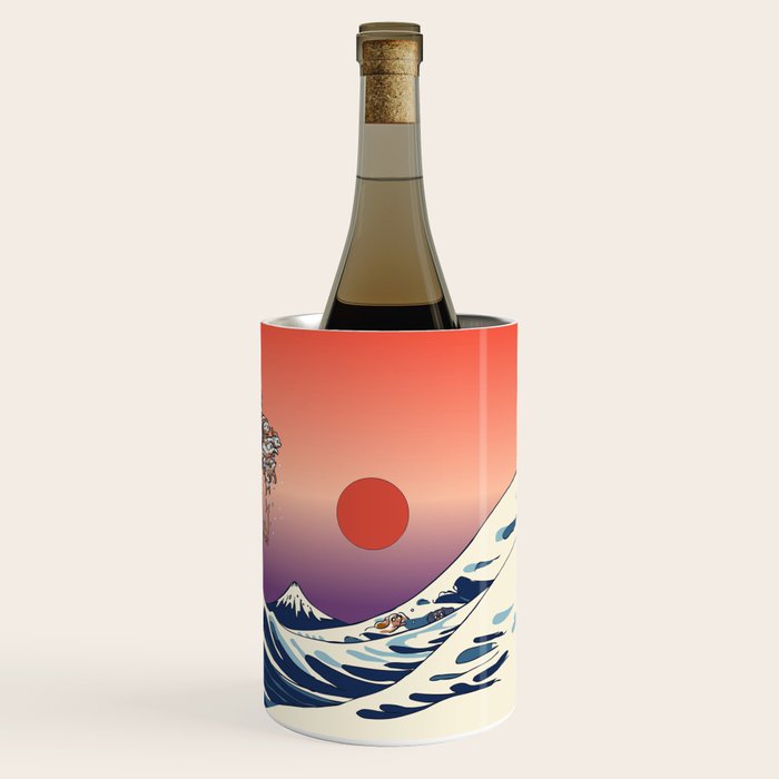 The Great Wave of Dachshunds Wine Chiller Gallery Image 3