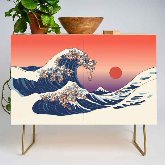 The Great Wave of Dachshunds Credenza Gallery Image 1