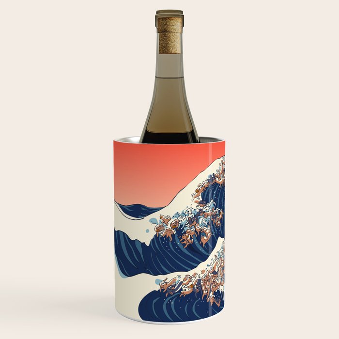 The Great Wave of Dachshunds Wine Chiller Gallery Image 2
