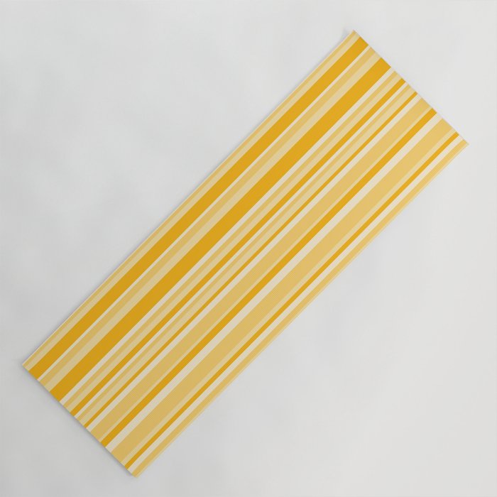 Classic Stripes XXII - Golden Sunshine Yellow Yoga Mat Gallery Image 1