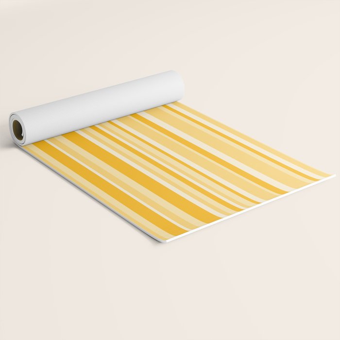 Classic Stripes XXII - Golden Sunshine Yellow Yoga Mat Gallery Image 2