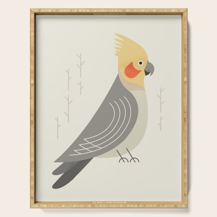 Cockatiel, Bird of Australia Serving Tray Gallery Image 1