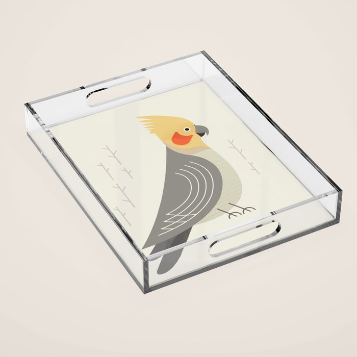 Cockatiel, Bird of Australia Acrylic Tray Gallery Image 1