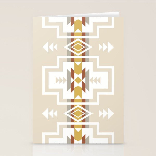 Aztec Stripes Beige Stationery Card Gallery Image 2
