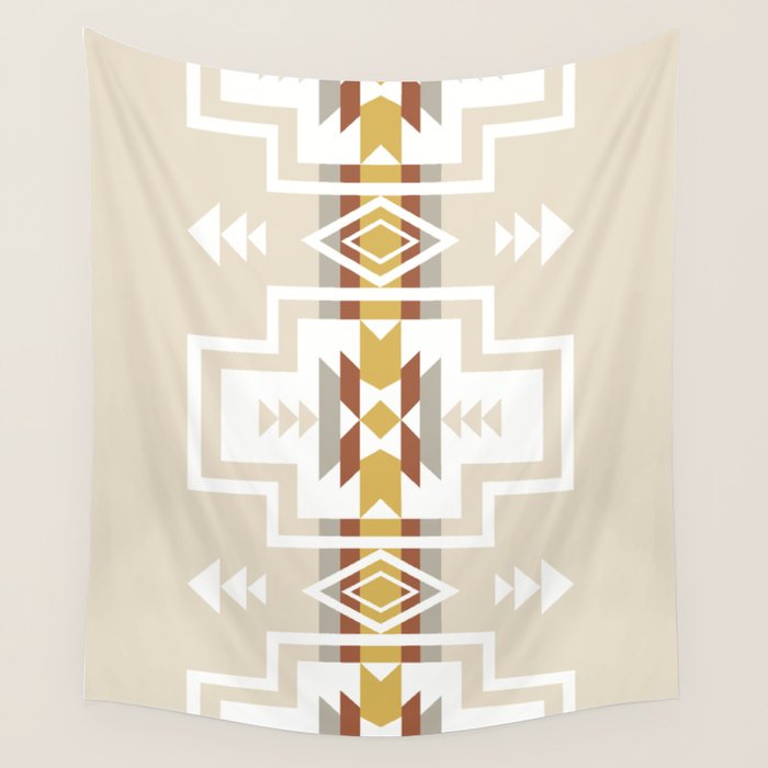 Aztec Stripes Beige Wall Tapestry Gallery Image 4