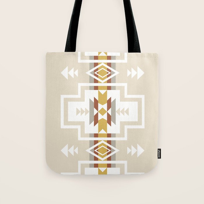 Aztec Stripes Beige Tote Bag Gallery Image 1