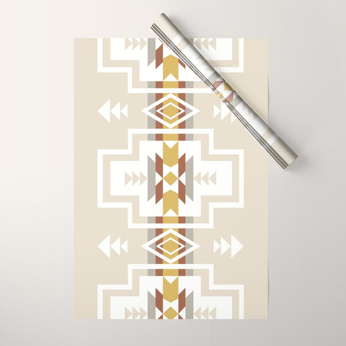 Aztec Stripes Beige Wrapping Paper Gallery Image 1