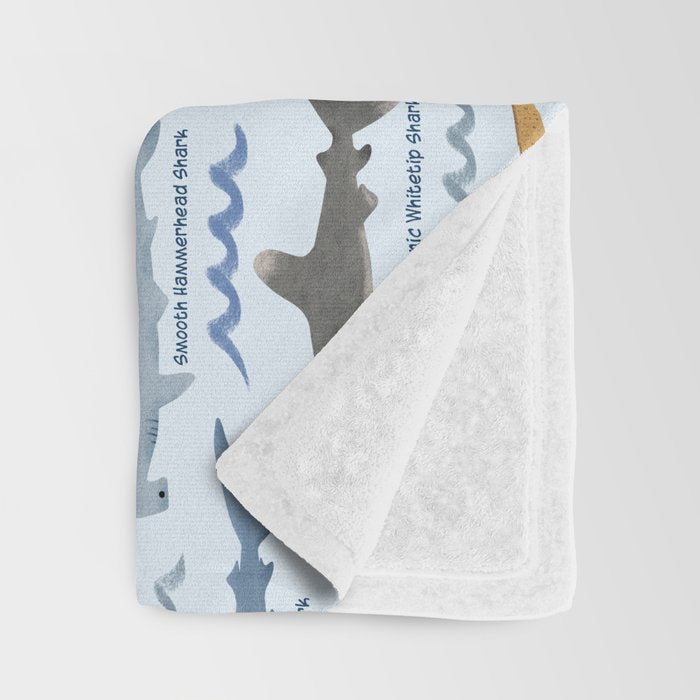 Shark Species Identification Chart Throw Blanket Gallery Image 3