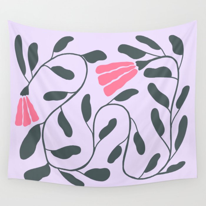 Abstract Tulips and Foliage  Wall Tapestry Gallery Image 4