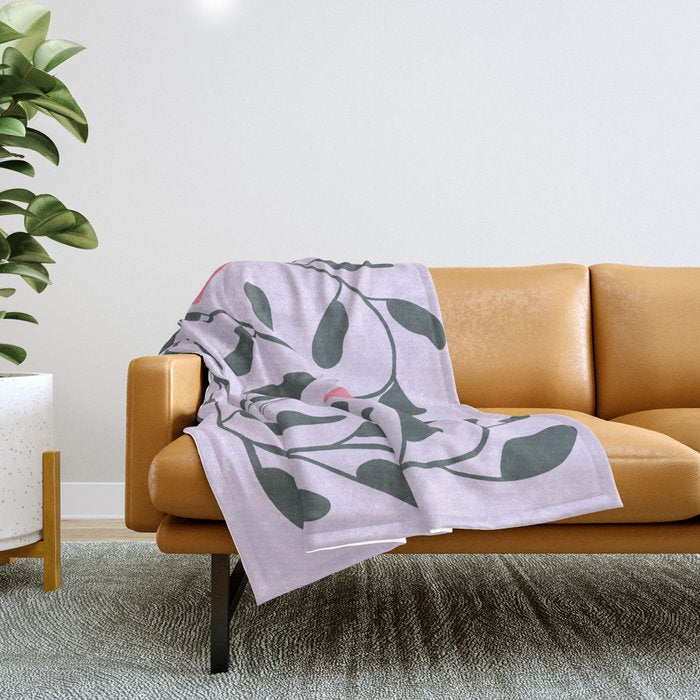 Abstract Tulips and Foliage  Throw Blanket Gallery Image 1