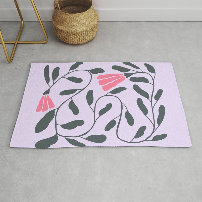 Abstract Tulips and Foliage  Rug Gallery Image 1