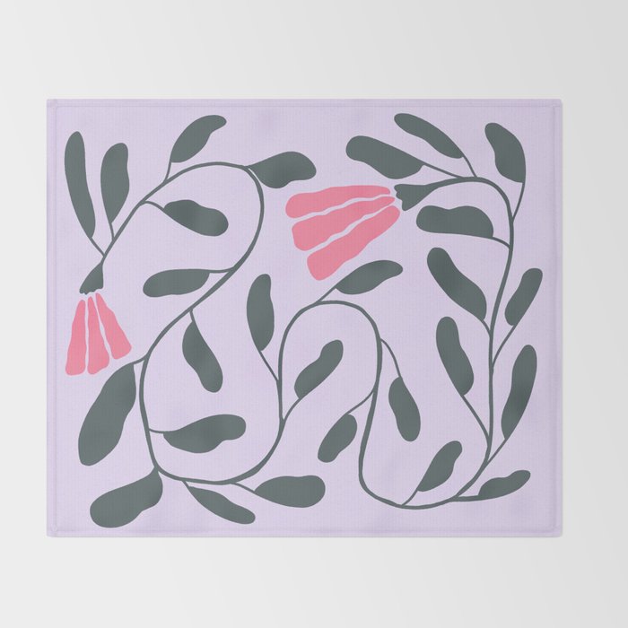 Abstract Tulips and Foliage  Throw Blanket Gallery Image 2
