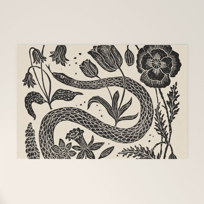 The Snake and the Snail - Cream Welcome Mat Gallery Image 1