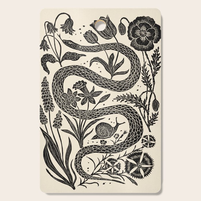 The Snake and the Snail - Cream Cutting Board Gallery Image 1