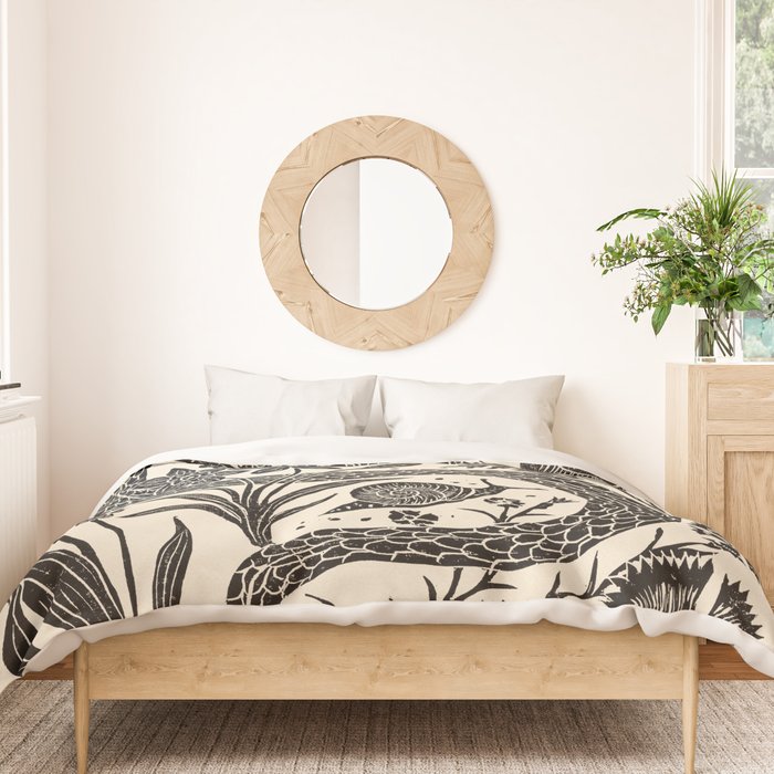 The Snake and the Snail - Cream Duvet Cover Gallery Image 3