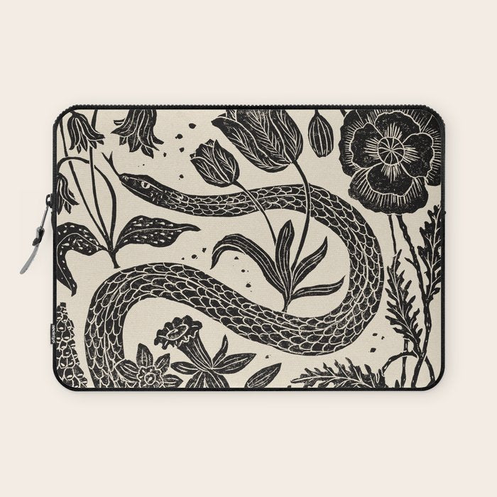 The Snake and the Snail - Cream Laptop Sleeve Gallery Image 1