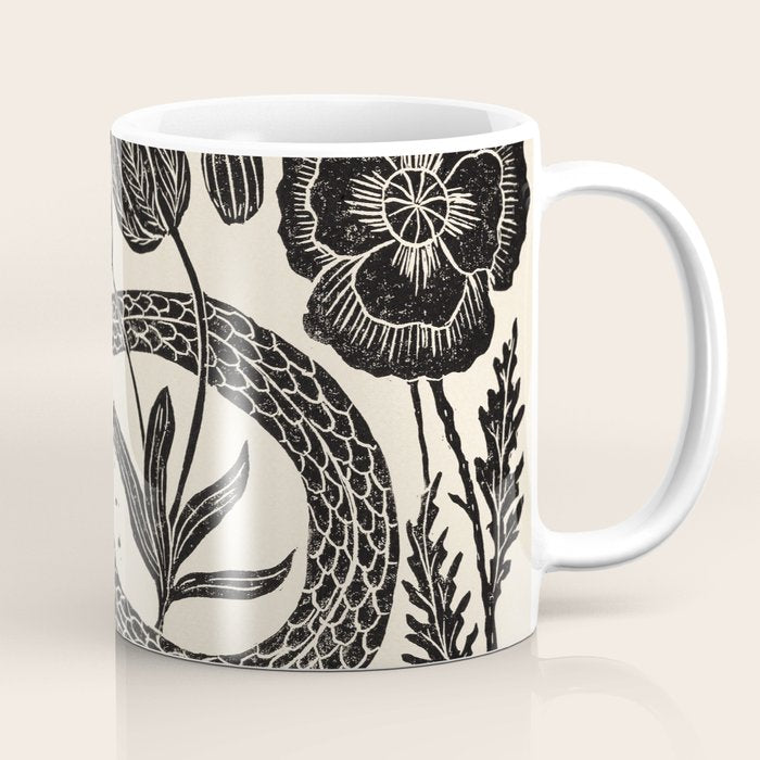 The Snake and the Snail - Cream Coffee Mug Gallery Image 1