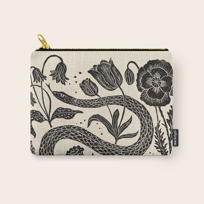 The Snake and the Snail - Cream Carry All Pouch Gallery Image 1