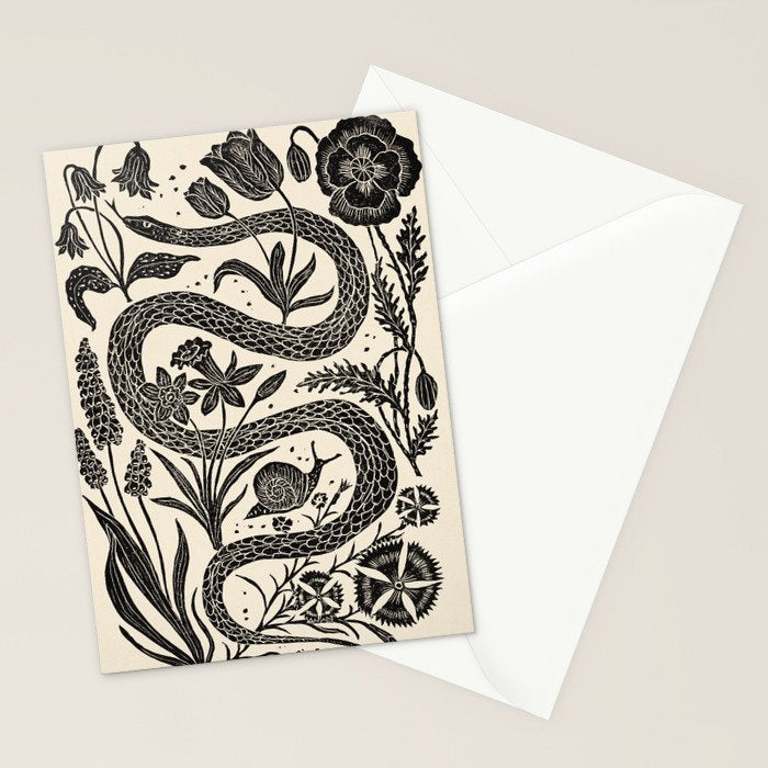 The Snake and the Snail - Cream Stationery Card Gallery Image 2