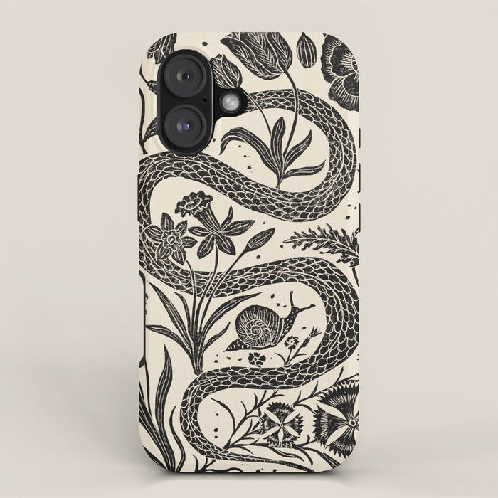The Snake and the Snail - Cream iPhone Case Gallery Image 1