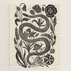The Snake and the Snail - Cream Jigsaw Puzzle Gallery Image 1