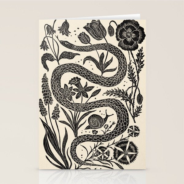 The Snake and the Snail - Cream Stationery Card Gallery Image 2