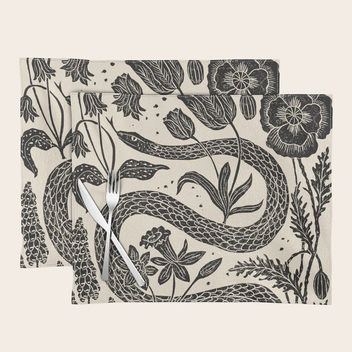 The Snake and the Snail - Cream Placemat Gallery Image 1