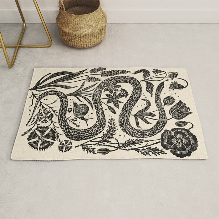 The Snake and the Snail - Cream Rug Gallery Image 1