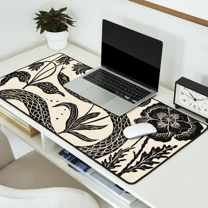 The Snake and the Snail - Cream Desk Mat Gallery Image 2