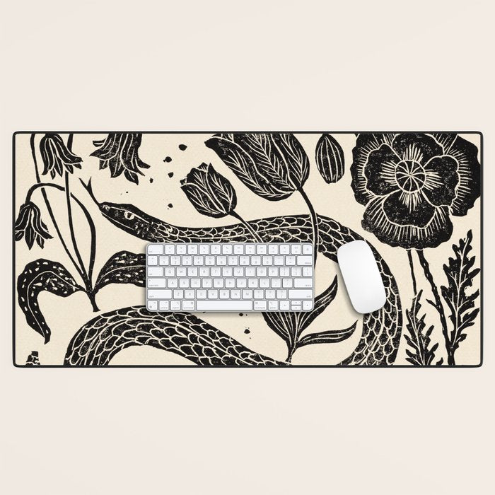 The Snake and the Snail - Cream Desk Mat Gallery Image 1