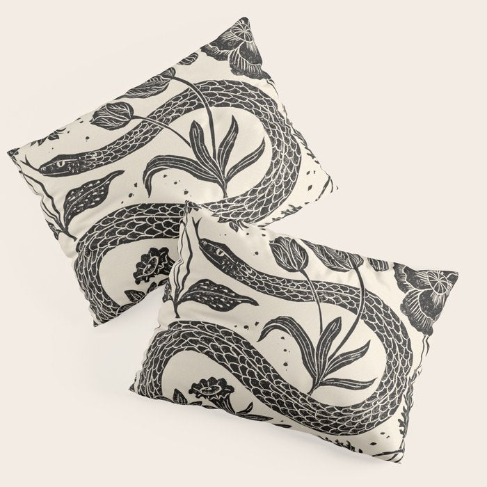 The Snake and the Snail - Cream Pillow Sham Gallery Image 1