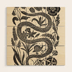 The Snake and the Snail - Cream Wood Wall Art Gallery Image 1