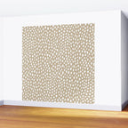 Handmade polka dot brush spots (white/tan) Wall Mural Gallery Image 2