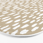 Handmade polka dot brush spots (white/tan) Bath Mat Gallery Image 3