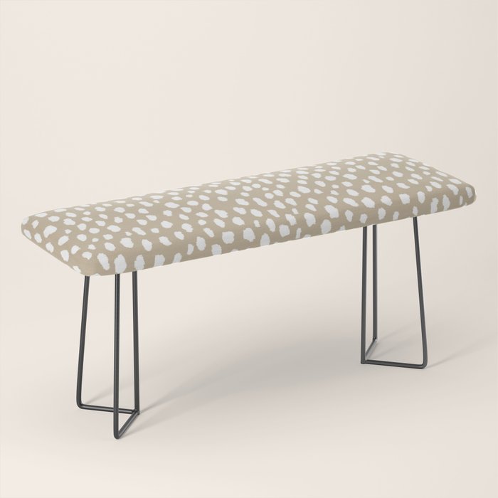 Handmade polka dot brush spots (white/tan) Bench Gallery Image 1