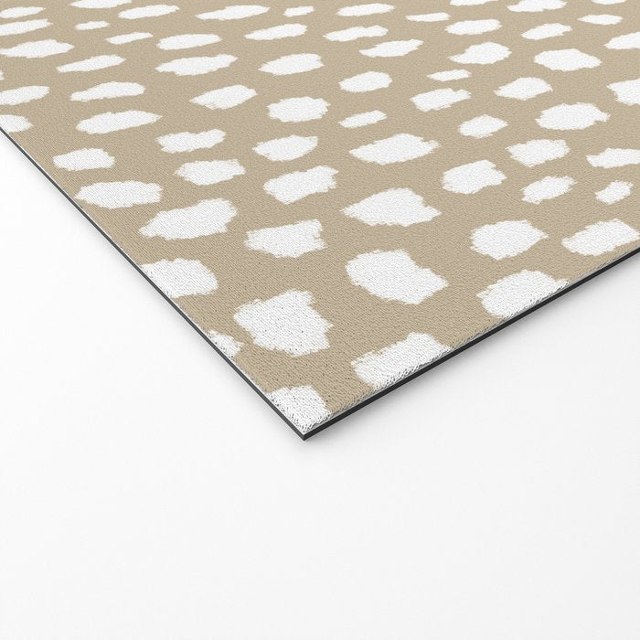 Handmade polka dot brush spots (white/tan) Welcome Mat Gallery Image 2