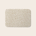 Handmade polka dot brush spots (white/tan) Bath Mat Gallery Image 1
