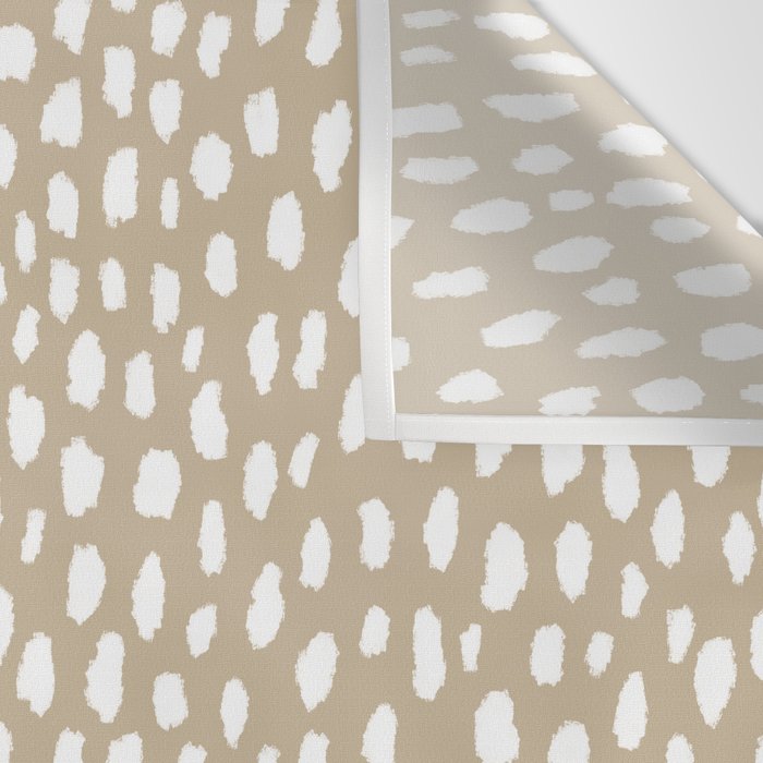 Handmade polka dot brush spots (white/tan) Wall Tapestry Gallery Image 3