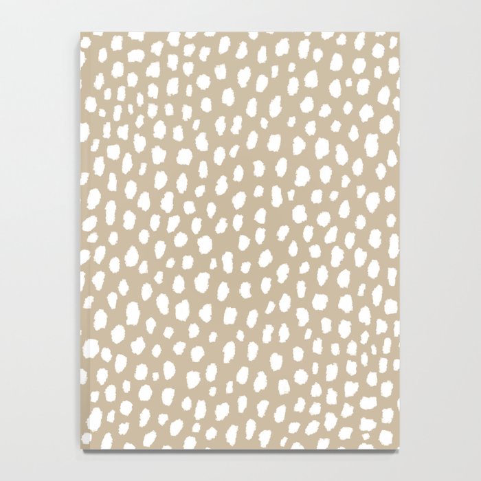 Handmade polka dot brush spots (white/tan) Notebook Gallery Image 4