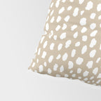 Handmade polka dot brush spots (white/tan) Pillow Sham Gallery Image 4