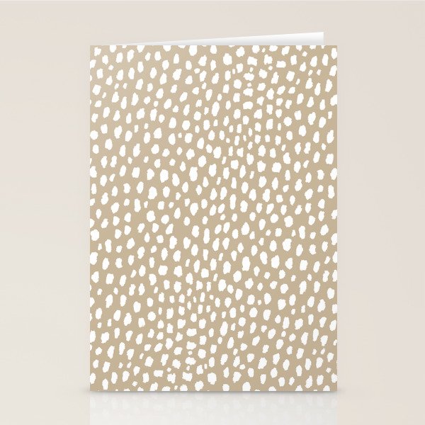 Handmade polka dot brush spots (white/tan) Stationery Card Gallery Image 2