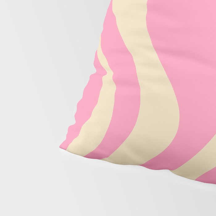 Retro Liquid Swirl Abstract Pattern in Pink Cream Pillow Sham Gallery Image 4