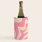 Retro Liquid Swirl Abstract Pattern in Pink Cream Wine Chiller Gallery Image 1