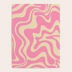 Retro Liquid Swirl Abstract Pattern in Pink Cream Poster Gallery Image 4