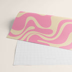 Retro Liquid Swirl Abstract Pattern in Pink Cream Wrapping Paper Gallery Image 2