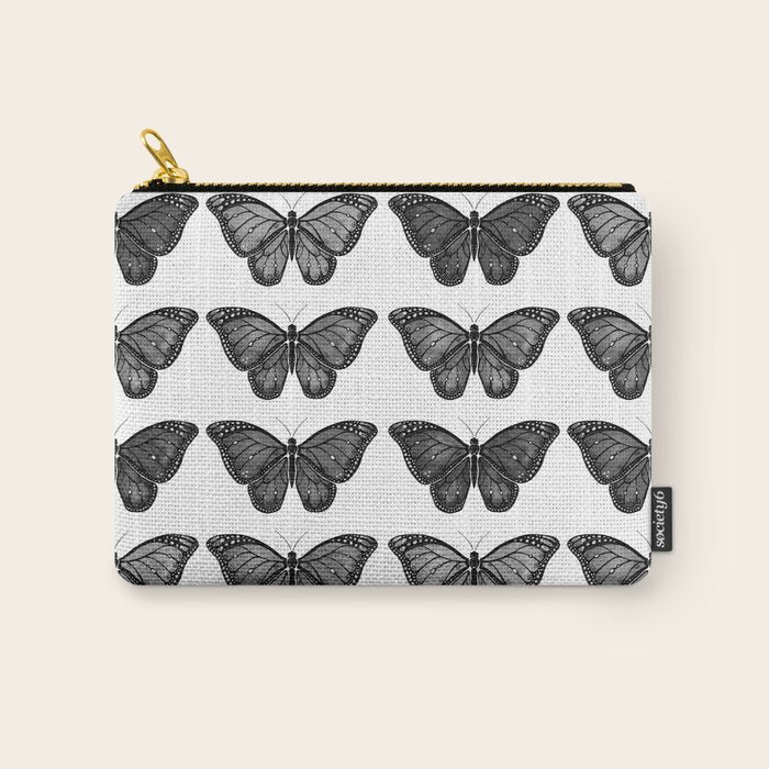Monarch Butterfly - Black and White Carry All Pouch Gallery Image 1