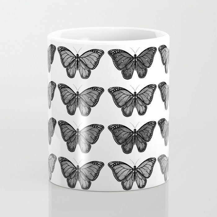 Monarch Butterfly - Black and White Coffee Mug Gallery Image 4