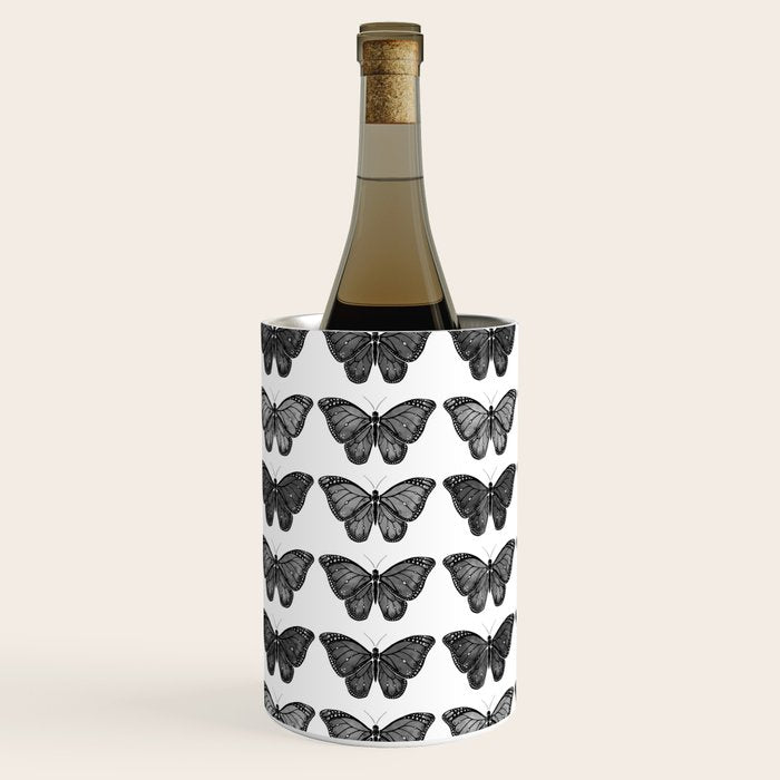Monarch Butterfly - Black and White Wine Chiller Gallery Image 3