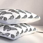 Monarch Butterfly - Black and White Pillow Sham Gallery Image 3