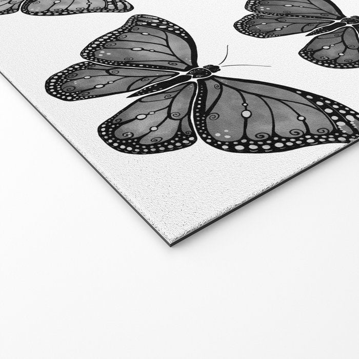 Monarch Butterfly - Black and White Welcome Mat Gallery Image 2